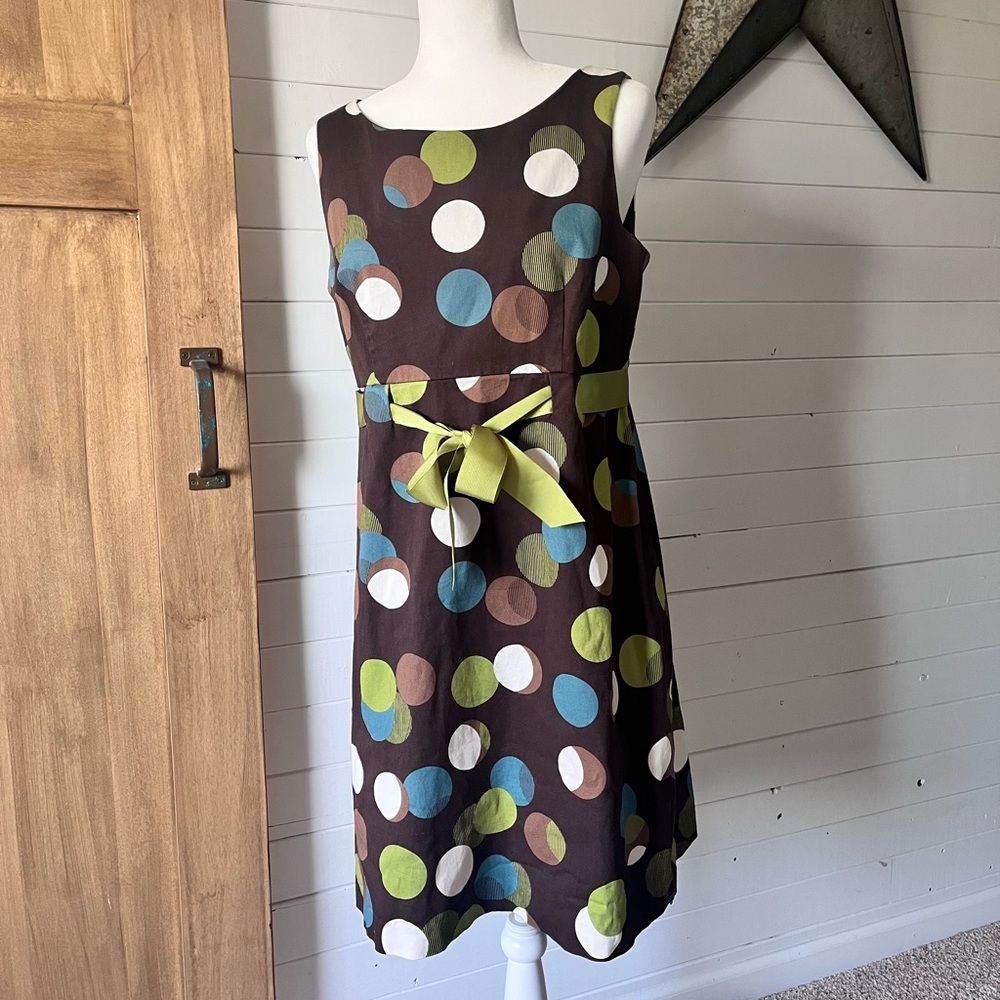 Sz 12 Jessica Howard Polka Dot Sleeveless Dress